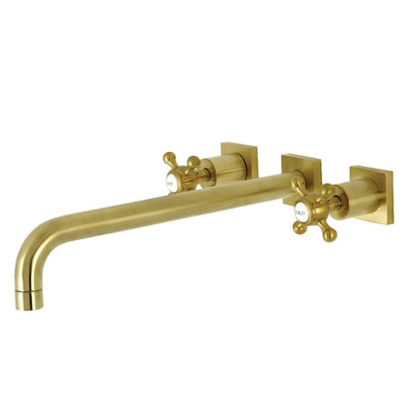 Kingston Brass KS6047BX Wall Mount Tub Faucet, Brushed Brass KS6047BX